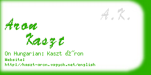 aron kaszt business card